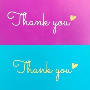 20 Thank You Cards (2x3.5in)